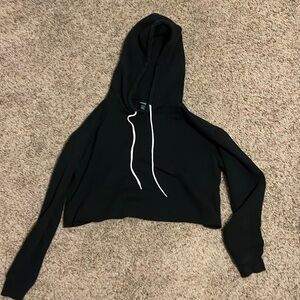 Black Cropped Hoodie